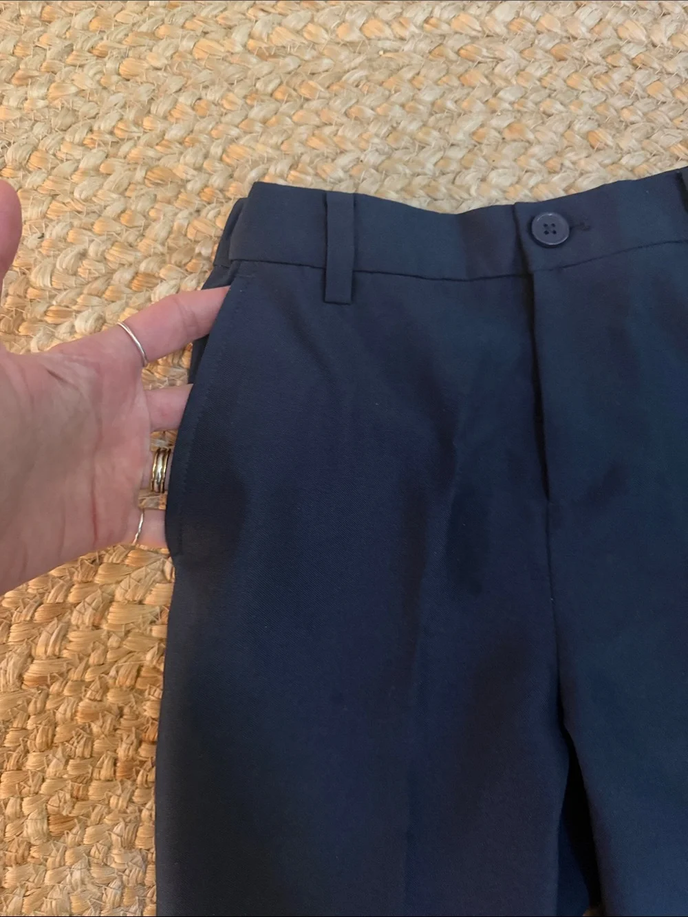 H&M Boys Navy Blue 2-Piece Suit Size 8 / 134 – Blazer & Adjustable Pants